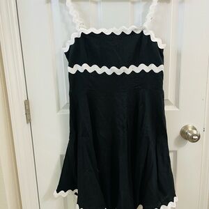 Amazon Black Mini Dress with White Trim